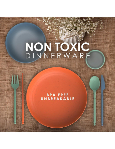 Juego de Vajilla de Paja de Trigo DINETHICS para 4 Personas