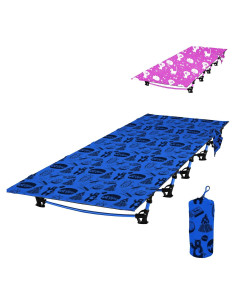 Cama de Camping Plegable KidzAdventure 1.75m Azul para Niños