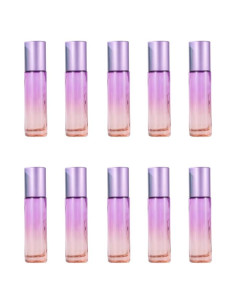10 Botellas de Rodillo de Vidrio YORROR 10ml Morado Reutilizables