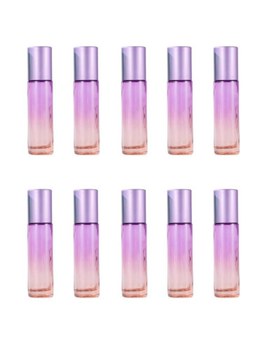 10 Botellas de Rodillo de Vidrio YORROR 10ml Morado Reutilizables