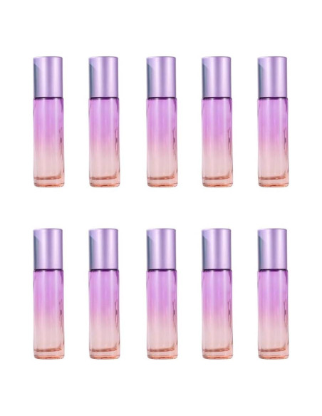 10 Botellas de Rodillo de Vidrio YORROR 10ml Morado Reutilizables