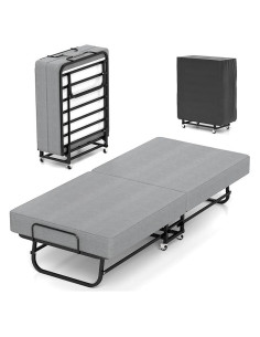 Cama Plegable Fabulis con Colchón Viscoelástico 190.5x78.7cm