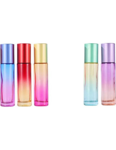 10 Botellas de Rodillo de Vidrio YORROR 10ml Morado Reutilizables