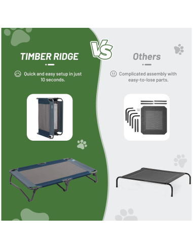 Cama Elevada para Perros Timber Ridge con Toldo Desmontable