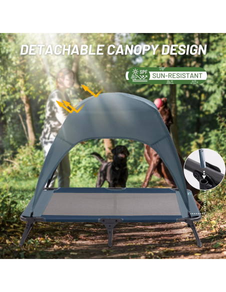 Cama Elevada para Perros Timber Ridge con Toldo Desmontable