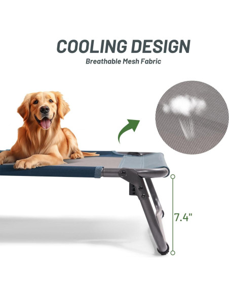 Cama Elevada para Perros Timber Ridge con Toldo Desmontable