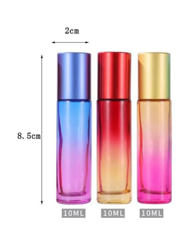 10 Botellas de Rodillo de Vidrio YORROR 10ml Morado Reutilizables