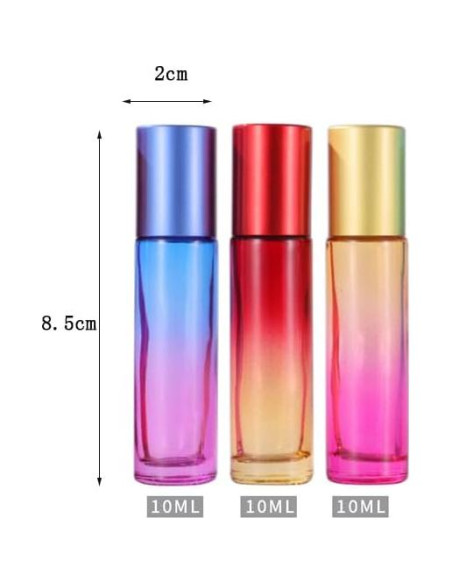 10 Botellas de Rodillo de Vidrio YORROR 10ml Morado Reutilizables