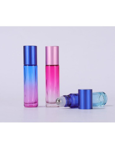 10 Botellas de Rodillo de Vidrio YORROR 10ml Morado Reutilizables