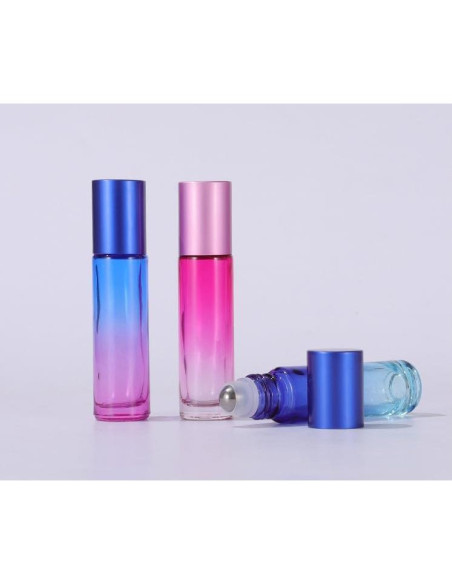 10 Botellas de Rodillo de Vidrio YORROR 10ml Morado Reutilizables