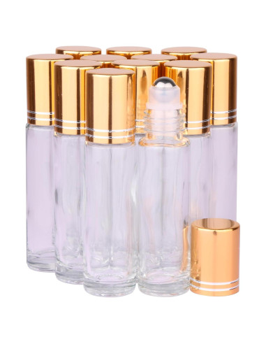 12 Botellas Roller de Vidrio 10ml inice con Accesorios