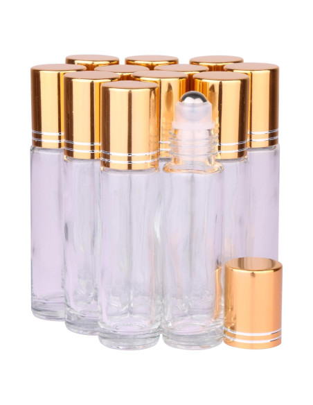 12 Botellas Roller de Vidrio 10ml inice con Accesorios