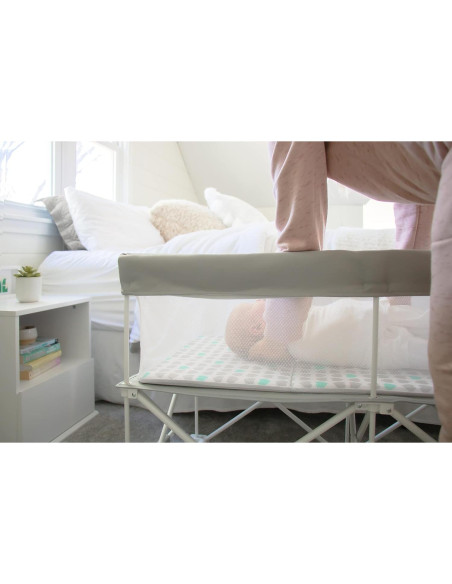 Cuna Portátil My Crib Regalo 2 en 1 Gris con Bolsa de Transporte