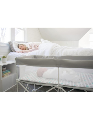 Cuna Portátil My Crib Regalo 2 en 1 Gris con Bolsa de Transporte