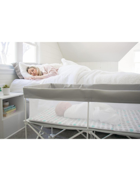 Cuna Portátil My Crib Regalo 2 en 1 Gris con Bolsa de Transporte