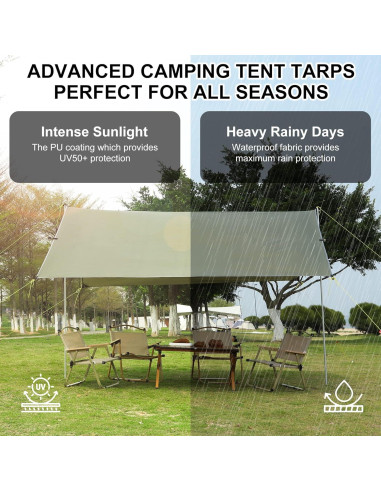 Toldo de Camping GOCAPTAIN 3.05x2.74m Impermeable UV 50+