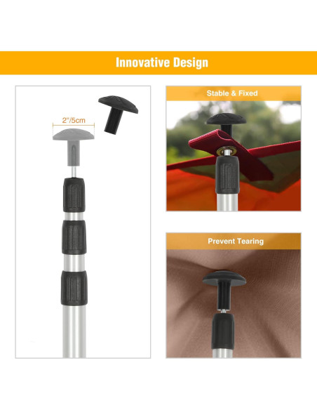 Poste Telescópico de Aluminio REDCAMP 90-230 cm Juego de 2