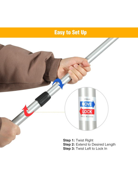 Poste Telescópico de Aluminio REDCAMP 90-230 cm Juego de 2