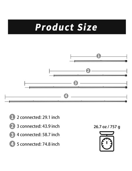 Poste Telescópico Ajustable SAN LIKE para Camping y Refugios