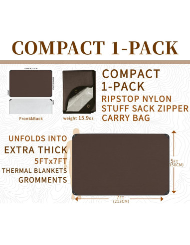 Manta de Supervivencia BESTHUNTINER 213x150cm Impermeable