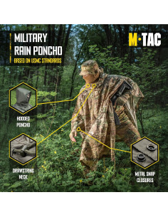 Poncho Táctico de Lluvia M-Tac - Impermeable Camuflaje Unisex 2
