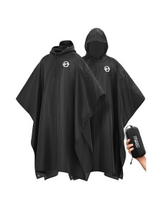 Poncho de Lluvia Foxelli Adulto Impermeable 2-Pack Negro