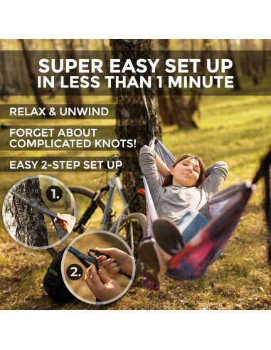 Hamaca de Camping Foxelli con Correas y Lona de Lluvia