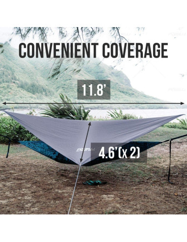 Hamaca de Camping Foxelli con Correas y Lona de Lluvia
