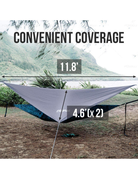 Hamaca de Camping Foxelli con Correas y Lona de Lluvia