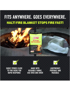 Manta de Emergencia contra Incendios HALT! 1 Paquete 30.48x18.24 cm 2