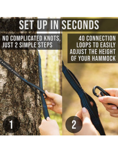 Hamaca de Camping Foxelli con Cintas y Lona de Lluvia 2