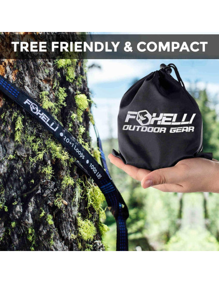 Hamaca de Camping Foxelli con Cintas y Lona de Lluvia