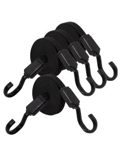 Cuerdas Bungee Rugtol 80 cm con Ganchos Metálicos - Paquete de 4