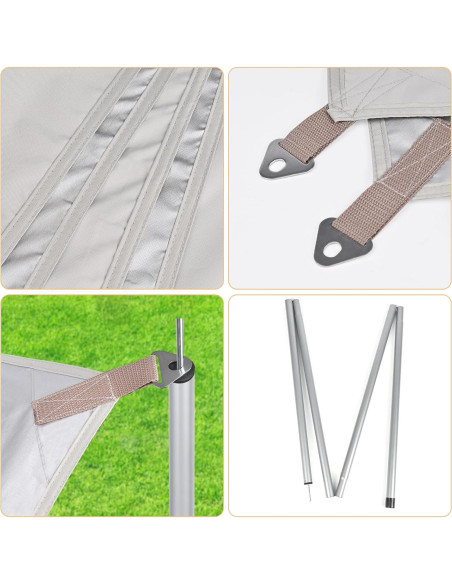Toldo de Camping SHANQUAN 3.05x3.96m Impermeable UV con Postes