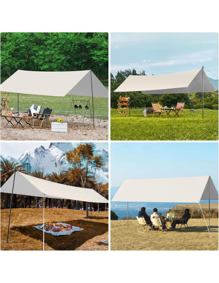 Toldo de Camping SHANQUAN 3.05x3.96m Impermeable UV con Postes