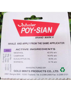 Inhalador Nasal Aromaterapia Mentol POY-SIAN Mark II 8.2cm 2