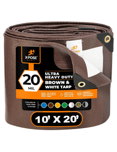 Toldo de Seguridad Xpose 3m x 6m Marrón/Blanco Impermeable