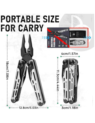 Multiherramienta BIBURY BI2045 Plegable 31 en 1 Acero Inoxidable