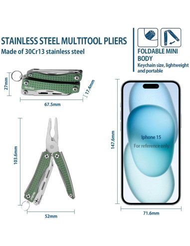 Multiherramienta de Llavero NEXTOOL 10 en 1 Verde EDC