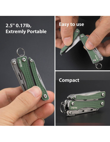 Multiherramienta de Llavero NEXTOOL 10 en 1 Verde EDC
