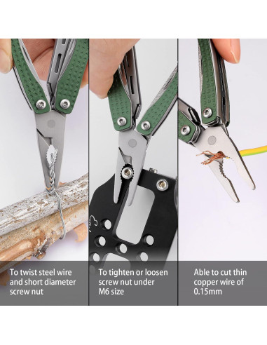 Multiherramienta de Llavero NEXTOOL 10 en 1 Verde EDC