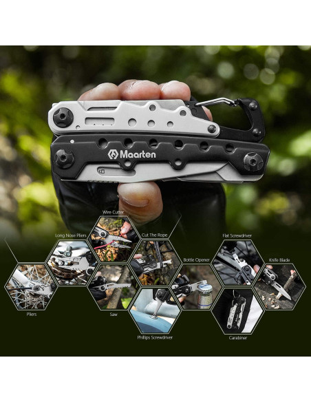 Alicate Multiherramienta Maarten 11 en 1 Acero Inoxidable Portátil