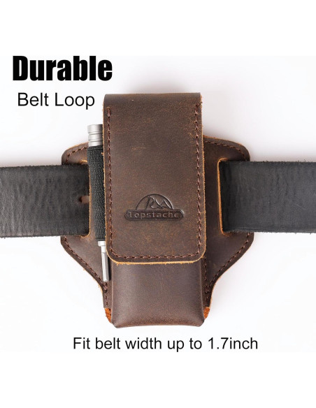 Funda de Multiherramienta de Cuero Topstache Marrón Oscuro - Cierre Magnético