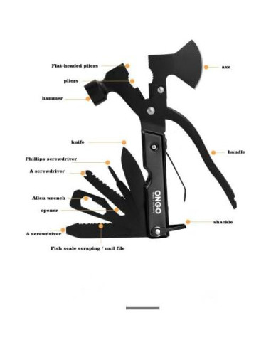 Multi-Herramienta Hacha y Martillo OnGo 20.3x10.2cm Negro