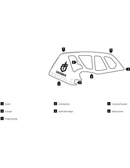 Multi-Herramienta de Pesca Gerber Gutsy - Gancho Destripar Negro