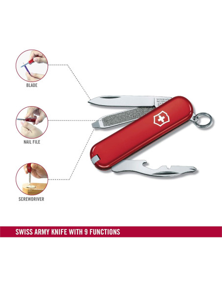 Cuchillo Suizo Victorinox Rally 9 Funciones Rojo 58mm