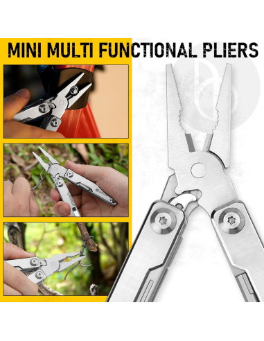 Mini Multiherramienta BIBURY BI2051A, Alicates EDC de Acero Inoxidable