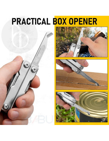 Mini Multiherramienta BIBURY BI2051A, Alicates EDC de Acero Inoxidable