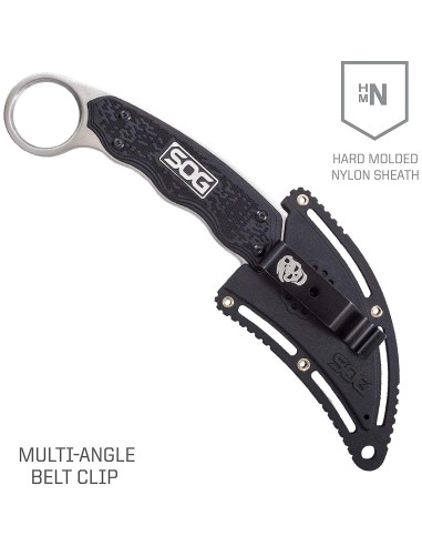 Cuchillo Karambit SOG Gambit 6.55 cm Fijo con Funda Ajustable