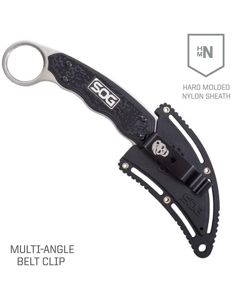 Cuchillo Karambit SOG Gambit 6.55 cm Fijo con Funda Ajustable